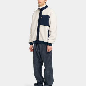 Manteau d'hiver en sherpa pour homme, couleur unie, fermeture éclair, coupe ample, manches longues, style streetwear, en polaire et laine, vente en gros - Product Image 1