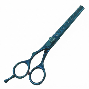 Professional Blue Thinning Hair Scissors Straight Cuticle Facing Barber Salon <b>Shears</b> Stainless Steel Cutting Tool - Product Image 2