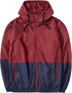 Chaqueta Cortavientos con Capucha para Hombre, Diseño Color Block, Cierre de Cremallera, Ligera, Informal, para Primavera - Product Image 6