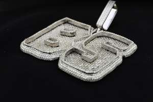 Bijoux de mode Dvars, pendentif lettre personnalisé en argent 925 plaqué or de luxe, style hip-hop, serti de diamants, nom personnalisé en moissanite - Product Image 6