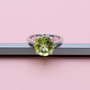 925 Sterling <b>Silver</b> Natural Lemon Topaz <b>Ring</b> for Women Round <b>Solitaire</b> Gemstone <b>Ring</b> Handmade Fine Jewelry Gift for Her - Product Image 4