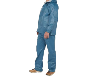 Ensemble de pluie imperméable et réfléchissant pour homme en polyester bleu, idéal pour la conduite en extérieur (veste et pantalon) - Product Image 2