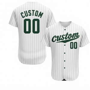 Camiseta de béisbol personalizada para hombre, uniforme de equipo de poliéster transpirable de manga corta con rayas azules, con número y nombre impreso en la parte delantera y trasera - Product Image 4