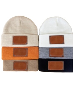 OEM ODM injae Vina หมวกบีนนี่ปรับขนาดเองได้ผ้าปะหนังมีโลโก้ดีไซน์สำหรับฤดูหนาว - Product Image 6