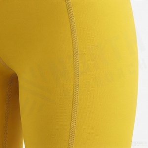 Leggings Deportivos de Cintura Alta para Mujer, Color Amarillo, Largos, Sin Costuras, Tejidos, Elásticos, Transpirables, para Yoga, Control de Abdomen, Moldeadores - Product Image 5
