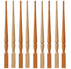 Modern Wood Baluster 34 Inch Square Column Eco-Friendly Paintable for Stair Railings and Balcony Floor Mounted End Type - Product Image 1