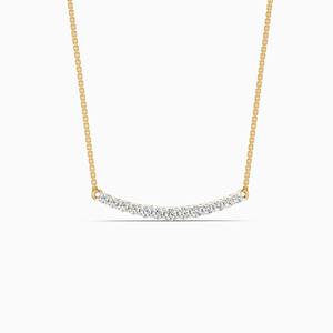 Colgante de barra delicado con diamante cultivado en laboratorio de 0.40 quilates en oro amarillo, blanco y rosa de 9 quilates - Product Image 3