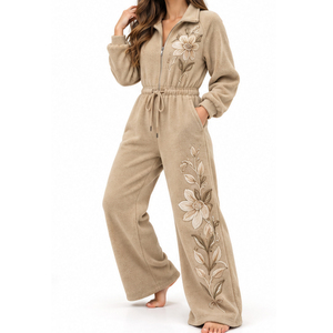 Combinaison polaire pour femme EAZWEARS, couleur unie, exportateur de vêtements OEM, approvisionnement en gros pour les magasins de vêtements, commandes personnalisées de qualité supérieure - Product Image 3