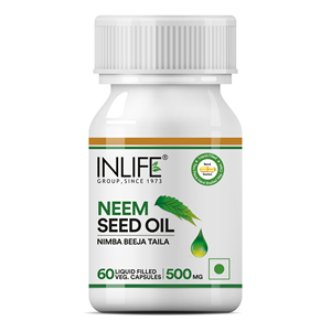 น้ำมันเมล็ดสะเดา INLIFE 500 มก. แคปซูลมังสวิรัติ แคปซูลน้ำมันจากพืช 60 แคปซูลมังสวิรัติ ได้รับการรับรองมาตรฐาน GMP - Product Image 1