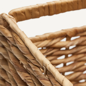 High Quality Water Hyacinth Basket, Hand Woven <b>Storage</b> Hamper With Handle Custom Handcrafted Home Decor From Vietnam - Product Image 5