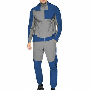 Contrast Color OEM ODM Service Custom Design Zipper Up Jacket and <b>Trousers</b> Two Piece Sets Windbreaker - Product Image 1