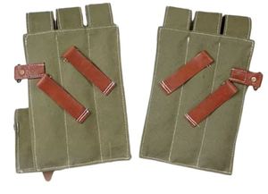 Bolsa de Lona para Transporte, Correa de Cuero Verde Oliva, Reproducción del Equipo de Campo de Tiro, Bolsa de Lona Alemana MP40 de la Segunda Guerra Mundial - Product Image 4