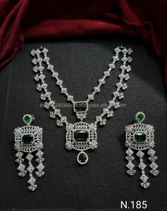 Double Layer <b>Silver</b> Plated Ethnic American Diamond Flower Shape Design <b>Necklace</b> <b>Set</b> Earring Luxury Wedding Party Jewelry <b>Sets</b> - Product Image 1
