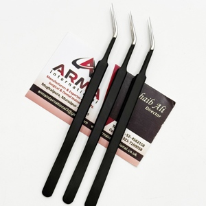 Pinzas para Extensión de Pestañas Ecológicas con Punta Larga Aislante de 45 Grados, Recubrimiento en Polvo Negro, Sostenibles, con Etiqueta Privada - Product Image 6