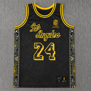 Conjunto de Uniforme de Baloncesto Personalizado en Negro y Amarillo, Sublimado, sin Mangas, Ropa Deportiva, OEM, ODM - Product Image 1