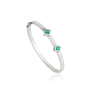 Bracelet en argent sterling 925 de haute qualité, fait main, avec pierre précieuse onyx vert naturel, pour femmes, idéal pour les soirées. - Product Image 3