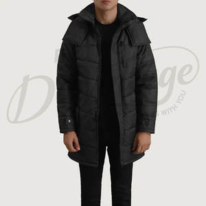 Chaqueta Larga Acolchada para Hombre, Parka de Invierno con Capucha, Abrigo Grueso y Cálido, Resistente al Agua, Chaqueta Acolchada para Exteriores - Product Image 1