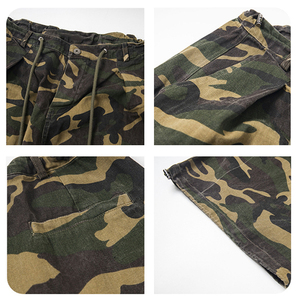 Pantalones Cargo Vintage de Camuflaje de Pierna Ancha para Hombre, Estilo Baggy Streetwear con Cordón Ajustable, Ajuste Holgado, Camuflaje Paracaídas - Product Image 3