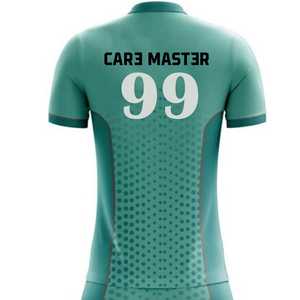 ชุดฟุตบอลผู้ชายผ้าโพลีเอสเตอร์แบบเรียบ ระบายอากาศได้ดี สีน้ำเงิน ชุดแข่งฟุตบอล ชุดกีฬาฟุตบอล ครบชุด - Product Image 6