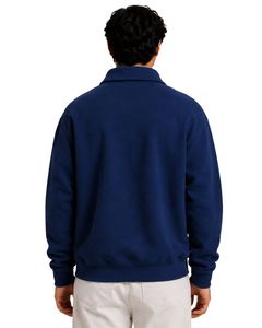 Navy Blue <b>Men</b> Oversized Quarter Zip Sweatshirt <b>Pullover</b> Fleece Long Sleeve Casual Streetwear Sweater Custom Heavy Cotton Top - Product Image 2