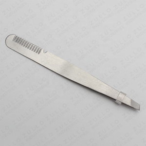 Professional Stainless Steel Slant Tip Eyebrow Tweezers with Comb Precision Grooming Hair Removal Beauty <b>Tool</b> - Product Image 5