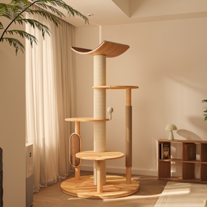 Arbre d'escalade de chat en bois de grande taille en gros d'usine pour plusieurs chats - Product Image 1