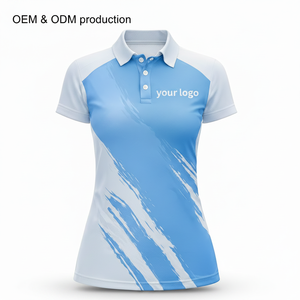 customizable Women Pickleball Printed <b>Athletic</b> Polo Shirt Short Sleeve Breathable Mesh Collar Quick Dry Sublimation OEM ODM - Product Image 2