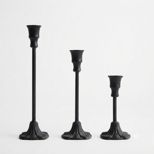 Royal <b>Black</b> Finish Iron <b>Candlestick</b> Holders for Home Wedding Holiday Decoration Tabletop Handmade Candle Holders - Product Image 6