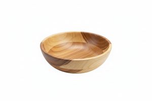 Tazón de Servir de Madera de Nogal de Diseño de Lujo para Frutas y Ensaladas, 6 Pulgadas de Diámetro x 2 Pulgadas de Altura, Apto para Lavavajillas, Tazón Individual para Ensalada (Natural) - Product Image 1