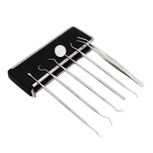 Juego de 6 Instrumentos de Diagnóstico Dental con Soporte de Plástico, Espejo, Sonda y Raspador de Acero Inoxidable, Suministro Profesional OEM - Product Image 2