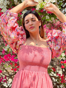 เดรสแม็กซี่โบฮีเมียนปักลายดอกไม้ผ้าฝ้ายแท้ระบายอากาศได้ดีสวมใส่สบายสำหรับฤดูร้อน - Product Image 3