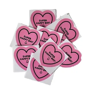 Waterproof Heart-Shaped Self-Adhesive Sticker Copper Material Custom Printing for Gift & Craft Model DC Accepts Custom Orders