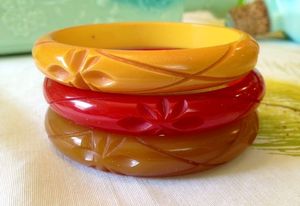 Handmade Epoxy <b>Resin</b> Bangle Bracelet H a CRAFT Women's Trendy Gift Jewelry with Carved Floral Design - Product Image 4