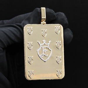 Pendentif Hip Hop de Luxe pour Homme en Alliage Plaqué Or avec Diamants CZ Effet Glacé - Product Image 3