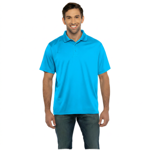 Polo de Manga Corta para Hombre, Tejido Sólido, 100% Poliéster, Transpirable, Corte Regular, Azul Marino - Product Image 5