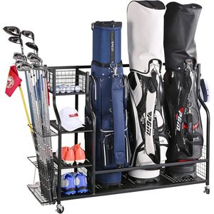Organizzatore Extra Large per 4 Sacche da Golf, Scaffale per Garage per la Conservazione di Mazze e Accessori - Product Image 1