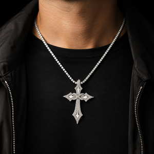 Collar con Colgante de Cruz Personalizado Estilo Hip Hop, con Micro Pavé de Moissanita, Plata de Ley 925, Joyería al por Mayor - Product Image 5