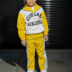 Conjuntos Deportivos Personalizados para Niños y Hombres, 2 Piezas, Pantalones de Nailon y Sudadera con Capucha, Trajes Deportivos Holgados, Conjunto Deportivo Personalizable con Chaqueta Cortavientos para Hombre - Product Image 1