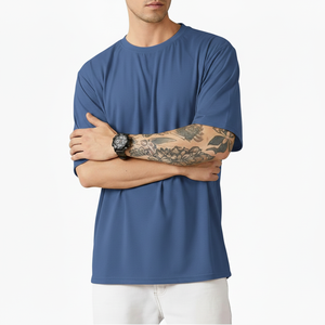 T-shirts de sport respirants personnalisés de haute qualité avec logo imprimé, patchwork en maille, broderie, vente en gros - Product Image 2