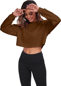 Sudadera corta tipo pullover para mujer, suave, cómoda, de manga larga, ligera, informal, para uso diario, estilo urbano - Product Image 4