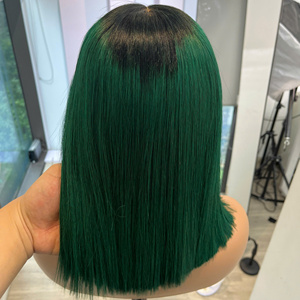 ราคาขายส่ง วิกผมแท้เวียดนาม 100% แบบตรงธรรมชาติ สีเขียวออมเบร  แบบซุปเปอร์ดับเบิ้ลดรอน สำหรับต่อผม - Product Image 4