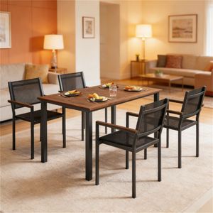 Set Tavolo e Sedie da Esterno per Terrazzo e Giardino, Ideale per Intrattenimento all'Aperto - Product Image 1