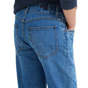 Jeans de Mezclilla Personalizados para Hombre, Corte Recto, Suaves y Transpirables, Lavado Medio, Algodón, Corte Regular, Estilo Casual, Ropa Urbana - Product Image 5