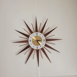 <b>Designer</b> Sun Shape <b>Clock</b> Perfect For Entryway And Living Room Adds Unique And Artistic <b>Wall</b> Styling Handcrafted From India - Product Image 1