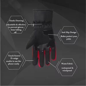 Guantes de Motociclismo Personalizables Unisex de Cuero Vacuno con Pantalla Táctil para Ciclismo y Esquí, Uso Invernal, Venta al Por Mayor - Product Image 3