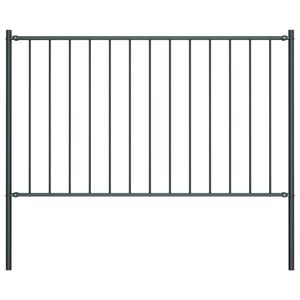 Pannello di Recinzione in Acciaio Verniciato a Polvere Antracite con Pali 5,9 ft X 3,3 ft, Prodotto per Strutture in Acciaio - Product Image 1