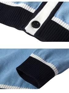Knit Chic High School Student Uniform 100% Cotton Cardigan Sweater V-Neck Button Preppy Soft Comfortable - Product Image 6