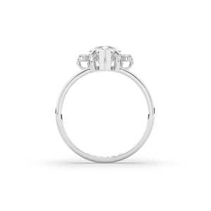 Bague de luxe en diamant de laboratoire taille poire brillant de 1,87 carat, style unique, légère, en or 14 carats, avec bande en or 10 carats, bijou raffiné, cadeau - Product Image 2