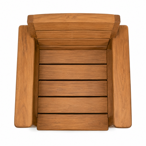 Fauteuil de jardin contemporain en teck massif, durable et confortable, avec dossier à larges lattes, idéal pour les villas, les balcons, les patios et les écoles. - Product Image 4