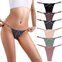 Culotte string micro sexy de haute qualité pour femme, taille mi-haute, tricotée, sans couture, respirante, douce, écologique, unie